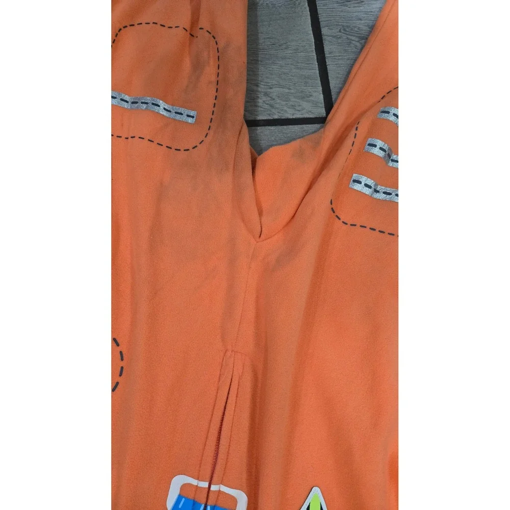 Cat &‎ Jack Kids Orange Space Explorer Hooded One-Piece Pajamas Size L (12/14)